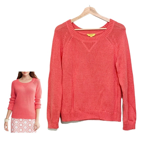 Banana Republic Sweaters - Banana Republic Milly Collection Crew Neck Sweater Coral Small